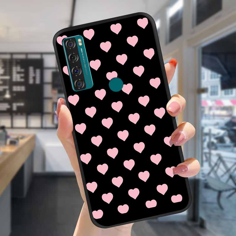 For TCL 20S Cases 20L 20se 20L+ 3D Relief Floral Silicone Emboss Covers For TCL 20S Back Cases Protective Coques Fundas TCL 20SE