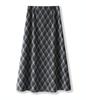 Women's High-Waist Woolen Plaid A-Line Skirt - Autumn 2025 Collection