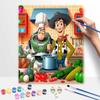 Disney Toy Story cooking oil painting art painting kit, handmade diy art painting home wall decoration, fun creative kitchen wall decor art