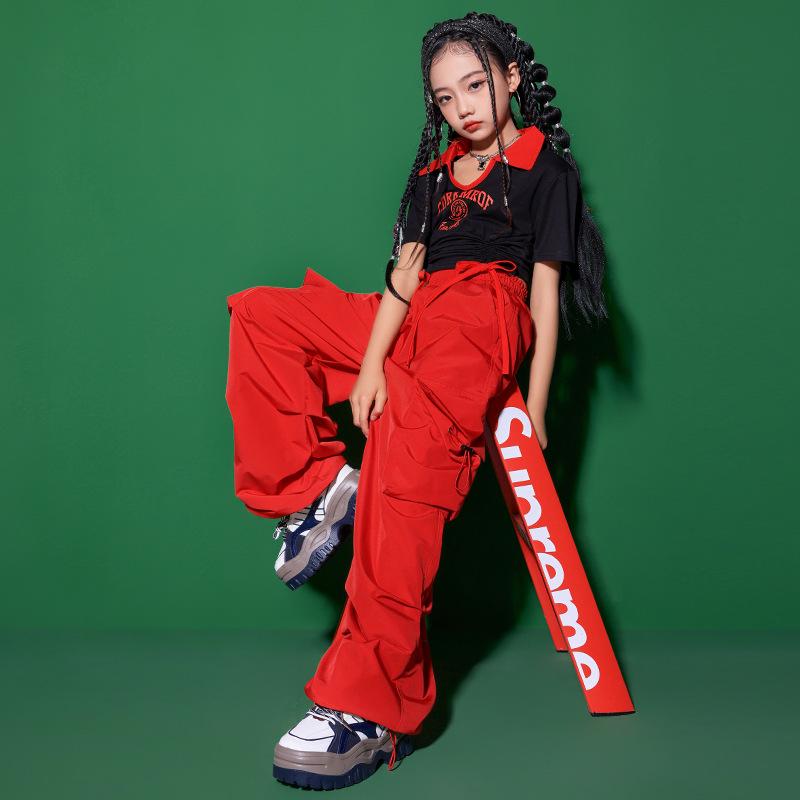 Girls' Japanese Street Jazz Dance Costume - Children's Trendy Hip-Hop Performance Suit