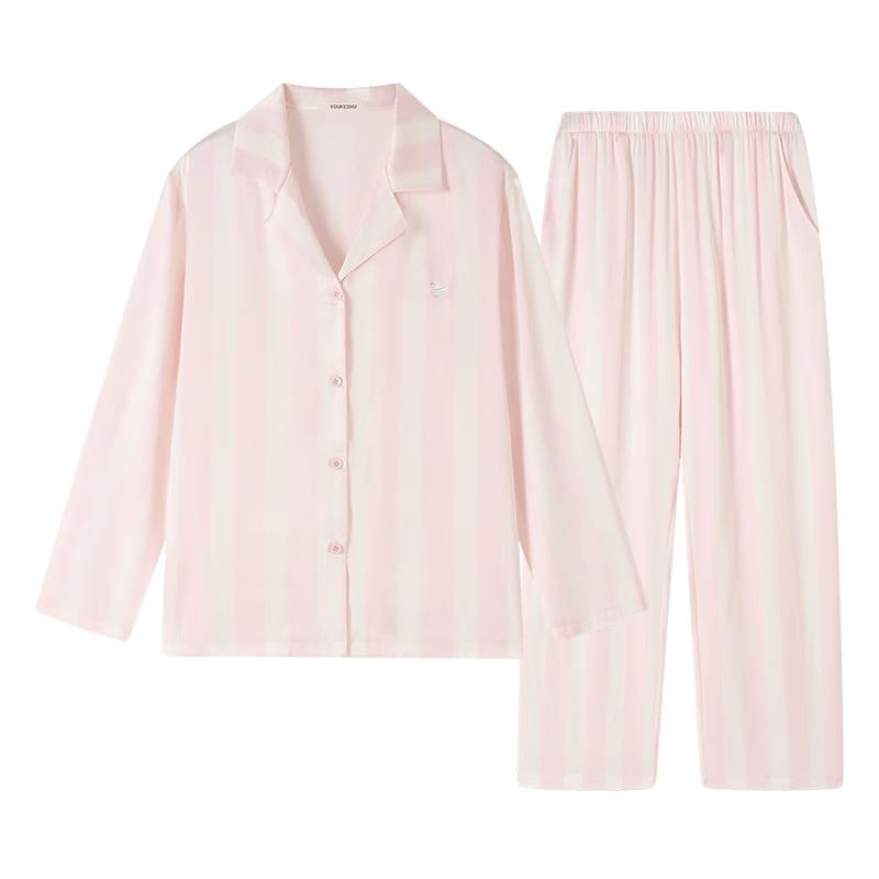 Women s Striped Long Sleeve Loungewear Set XL