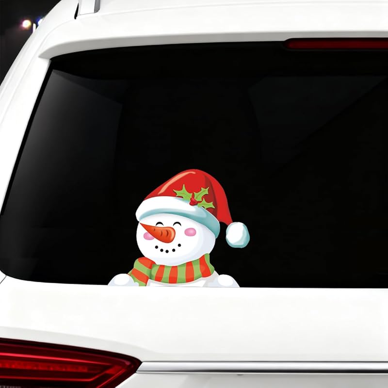 Christmas Decor Elf Peeking Sticker, Car Window Decals Vinyl Waterproof Stickers for Cars Truck SUV Laptop Bumper Car Stickers and Decals (Elf)