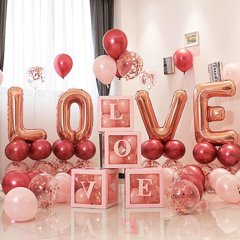 Love Letter Aluminum Foil Balloon Set for Wedding Decorations