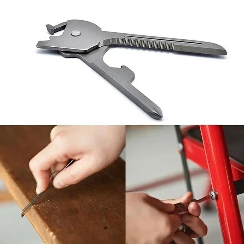 6 In 1 Useful Multifunction Knife Practical Swiss Tech Utili Key Outdoor Screwdriver Bottle Opener Keychain Camping Hiking Tools