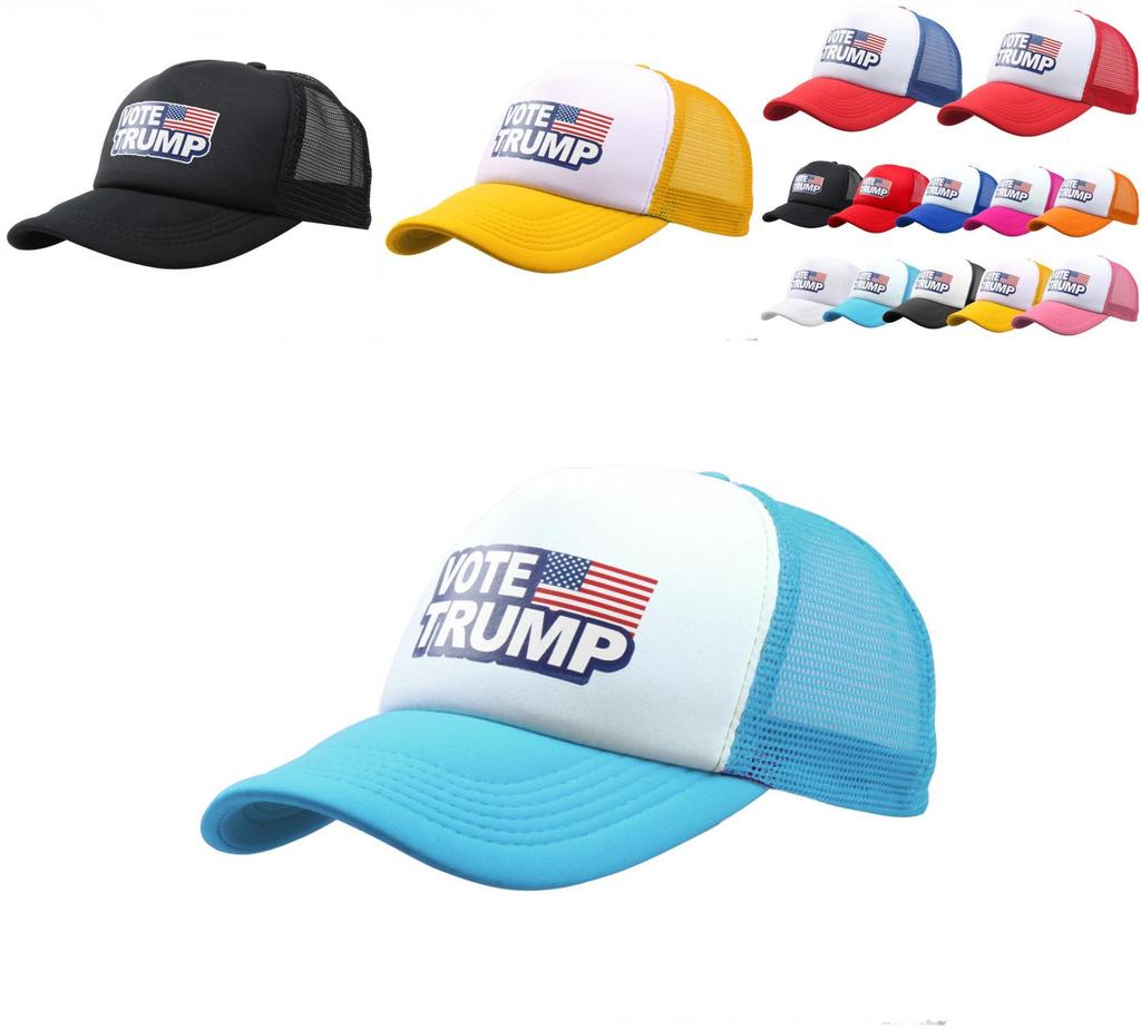 Trump Vote Presidential Election Retro Summer Truck Adult Net Hats Unisex Cap