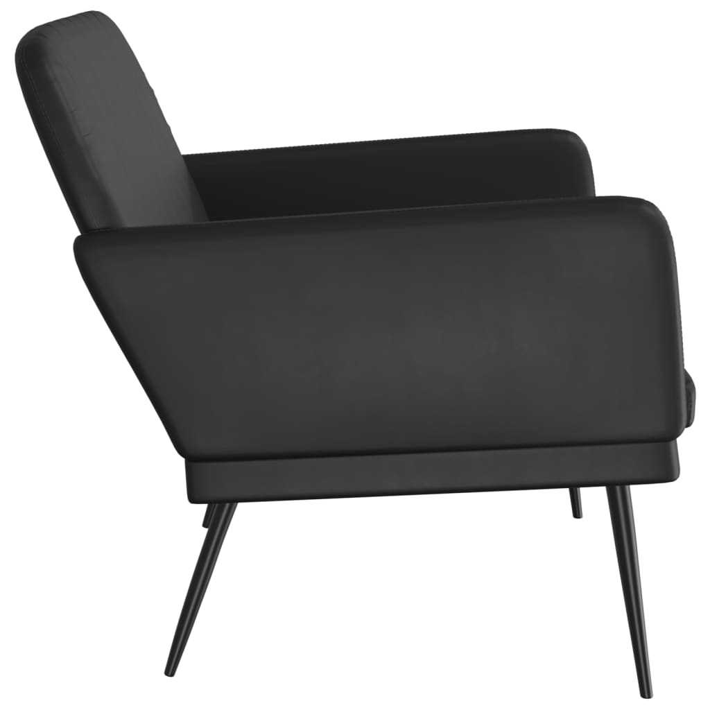 Black Bench 107 X 80 X 81 Cm Faux Leather