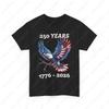 250 Ans 1776 À 2026 Le Pygargue à tête blanche et le Drapeau des États-Unis T-shirt Unisexe Patriotique en Coton avec Graphique Col Rond Imprimé T-shirt Unisexe pour Femme