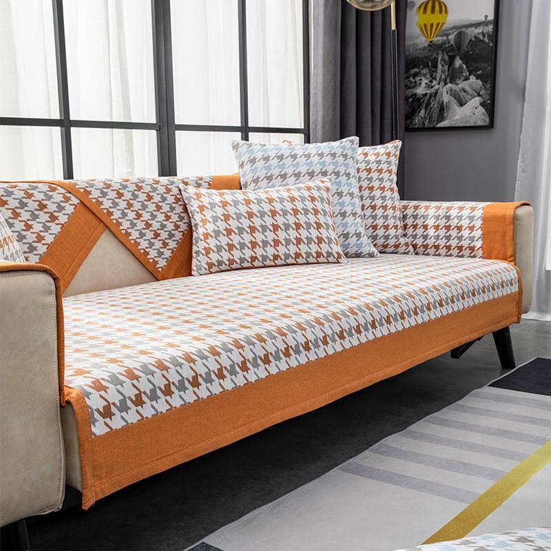 Nordic Simple Sofa Cushion Fabric Four Seasons Universal Light Luxury Four Seasons Non-Slip Cushion Modern Sofa Cover