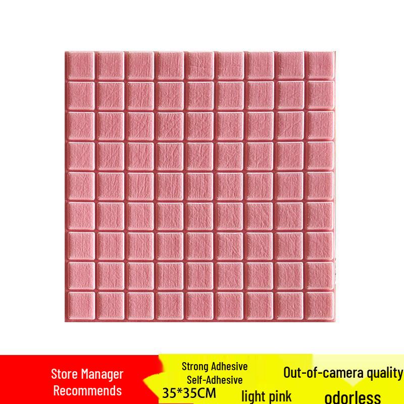 Waterproof 3D Stereo Self-Adhesive XPE Foam Brick Wall Sticker, 35*35 