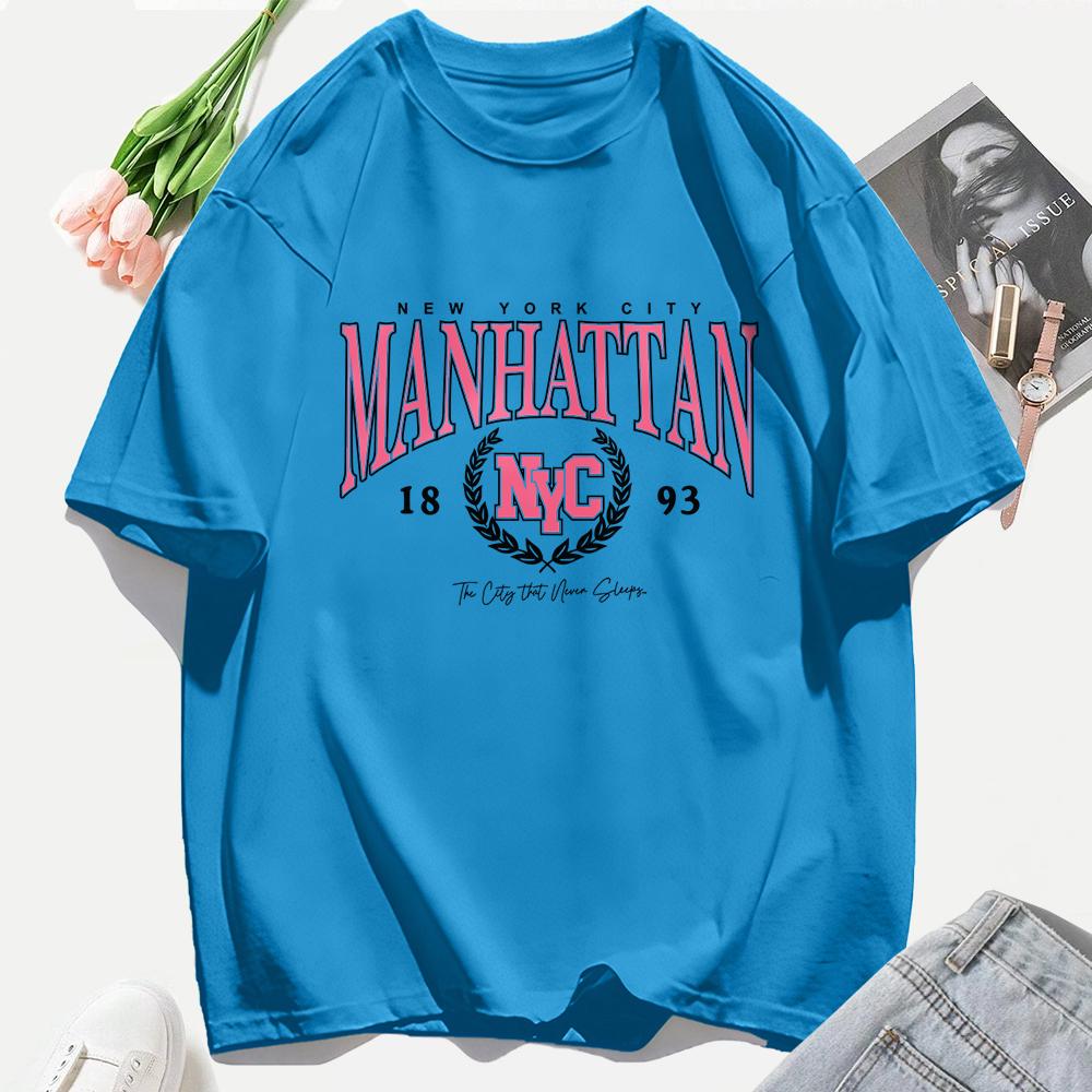Summer Manhattan 1893 Creative 3D Print Women T Shirts Unisex Casual Y2K Tops Cotton Trendy T-Shirt Hip Hop Comfortable Woman Clothes