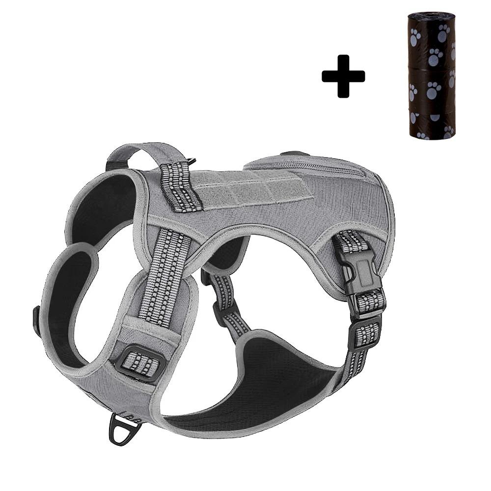 No Pull Small Large Dog Harness with Grip Reflective Waterproof Pet Chest Straps for French Bulldog German Shepherd.