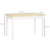 Modern Design Two-Tone Dining Room Table with Large Top 4-6 People In Wood Dim. 119L X 70W X 75H Cm