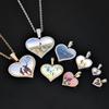 Personalized Men's Heart Pendant: European & American Hip Hop Necklace with Zircon-Embellished Photo Frame