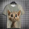 3D Print Men T-Shirts Cute Cat Graphic Tops Summer Women Streetwear Fashion Oversized Unisex Short Sleeve T Shirt Kids Clothing