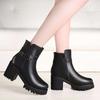 New Hot Style Fashion Women Boots Round Head Thick Bottom PU Leather Waterproof Woman Snow Boots Free Shipping