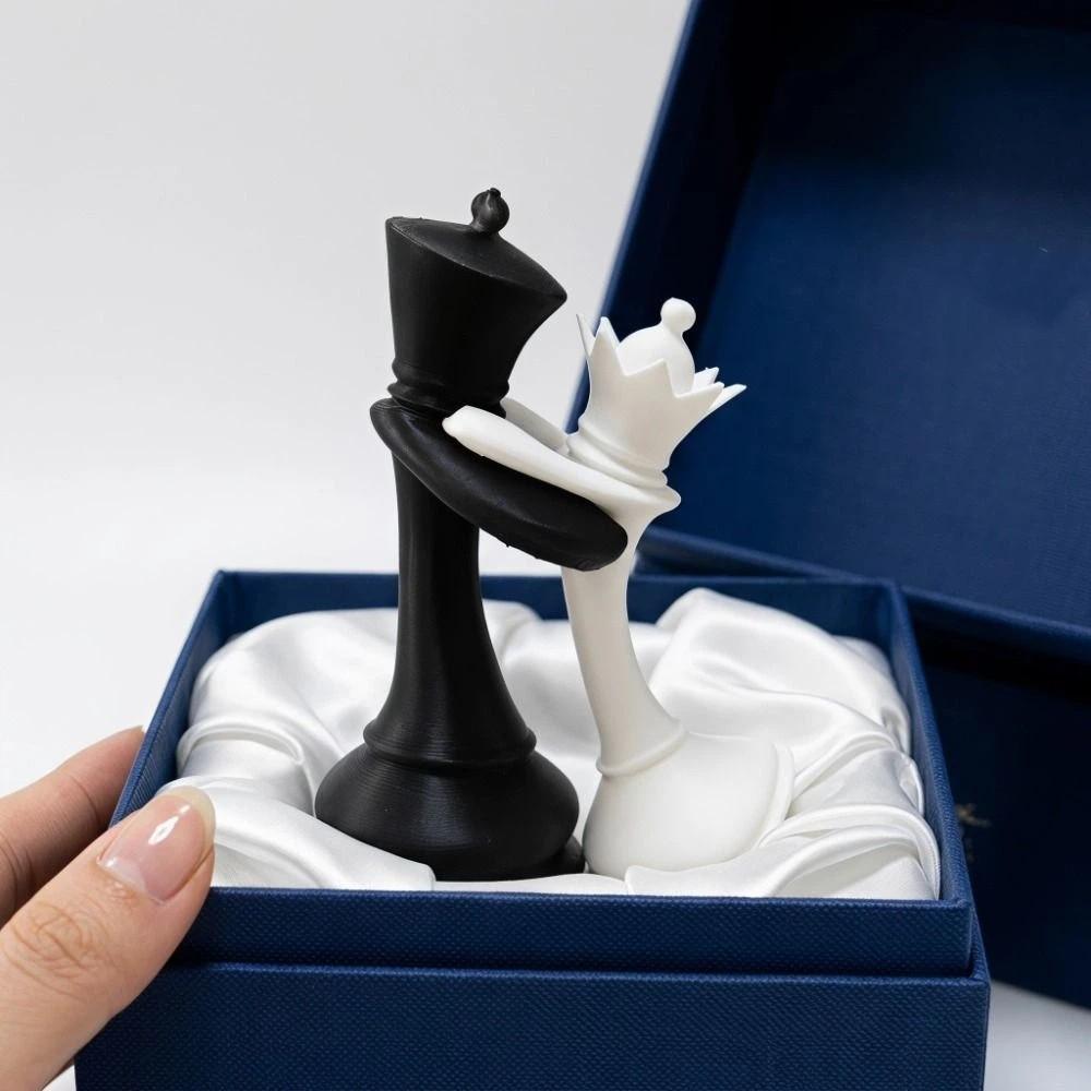3D Printed Chess Statue Home Decoration Desktop Ornaments King And Queen Statue Gift