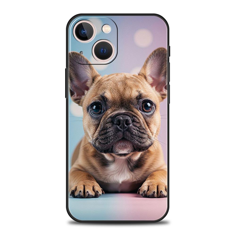 French Bulldog Dog Pet Luxury Phone Case For iPhone 17 Air 16 Plus 13 15 14 12 11 Pro MAX 7 8 SE Soft TPU Black Cover