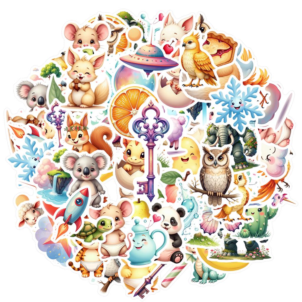 35-100pcs Fairy Tale Stickers Pvc Aesthetic Stationery Decorative Scrapbooking Luggage Laptop Cup Graffiti Decals Supplies