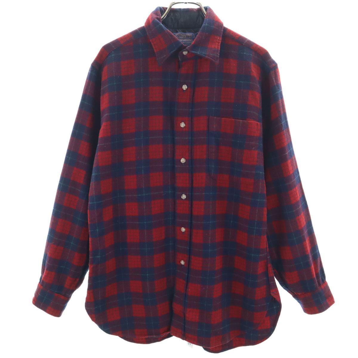 

PENDLETON 70-е годы Сделано в США Винтажная фланелевая рубашка с длинным рукавом в клетку Мужская Б/У