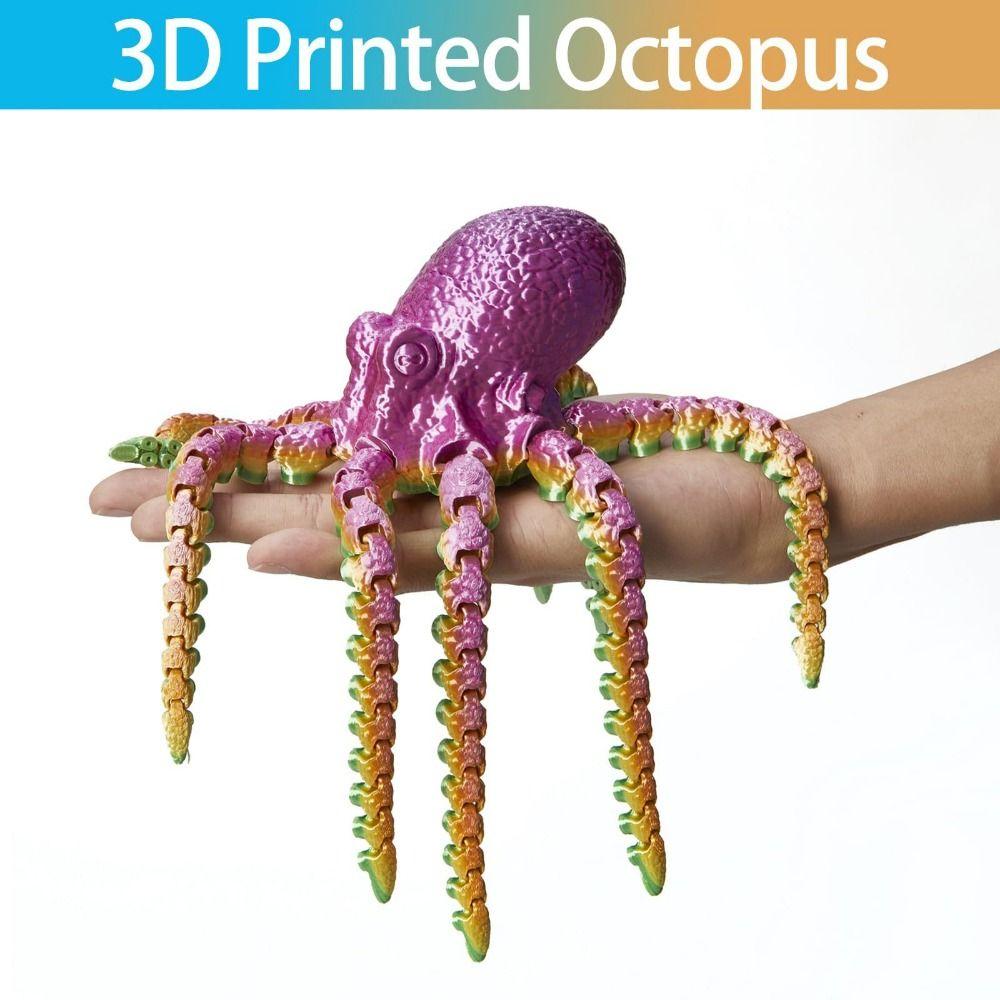 Durable Octopus Ornament 3D Printed Octopus Model 19/27cm 3D Octopus Ornament  Hotography Props