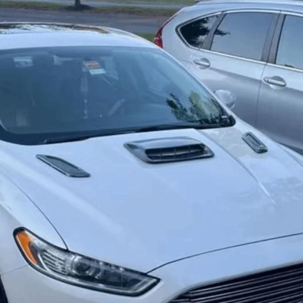 Carbon Fiber Hood Scoop Decorative Trim Air Outlet Decorative Cover  Auto Exterior Accessories