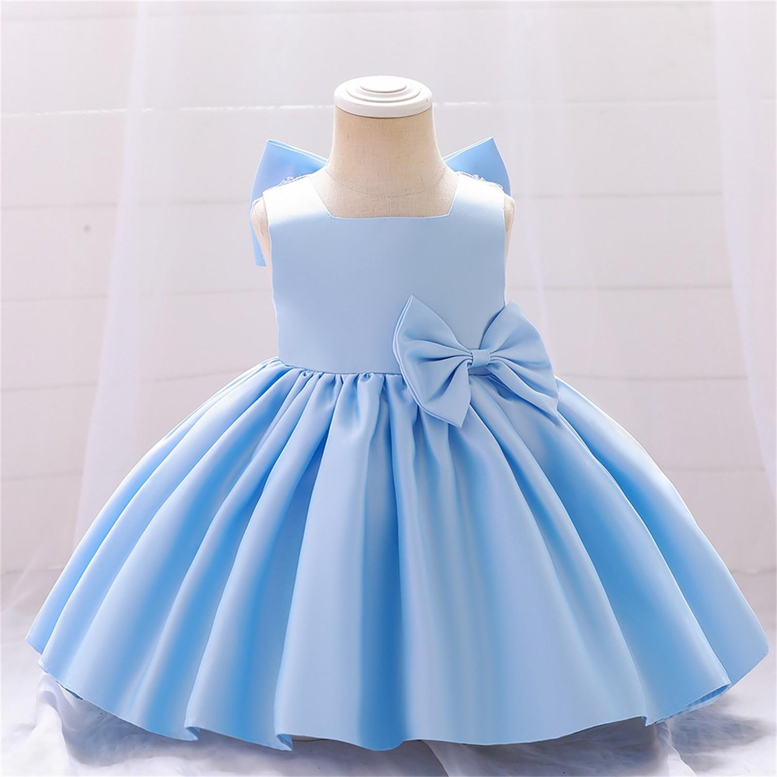 

Весільна сукня принцеси подружки нареченої з бантом для святкування дня народження 120 небо синє кольору