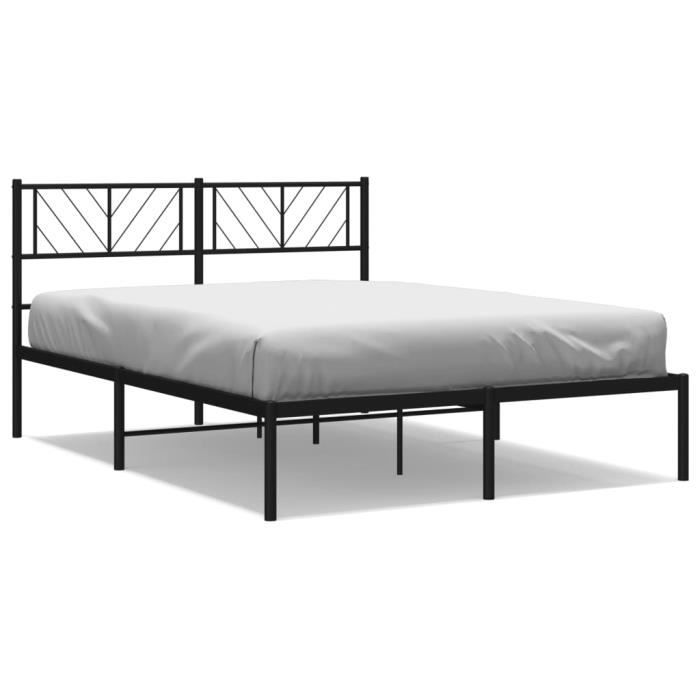 VidaXL Metal Bed Frame with Black Headboard 140x200 Cm 372180