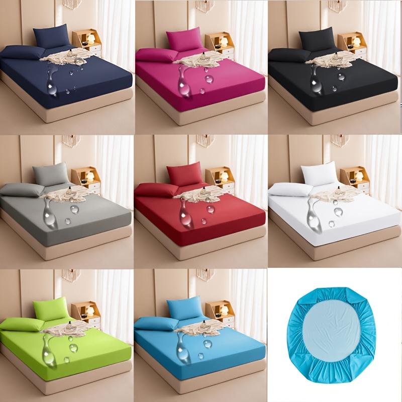 1pc Comfortable Solid Color Bedding, High Quality Fitted Sheet,30cm Deep Pocket Fitted Sheet, Easy To Machine Wash, Non-Slip Mattress Protector Cover