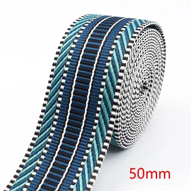 2/3/5M Meetee 38/50mm Jacquard Polyester Webbing Tape By Meter Decorative Ribbon Band Backpack Strap Clothes Sewing Accessories