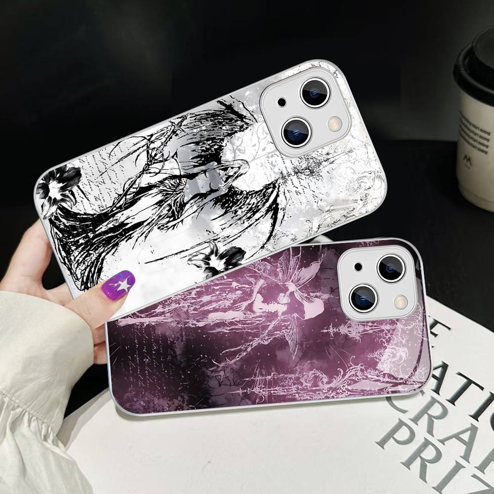 Coquette Witch Dark Cross Acrylic Tempered Glass For Iphone 14 13 12 11 Pro Mini XS MAX 14Plus X XS XR Fundas