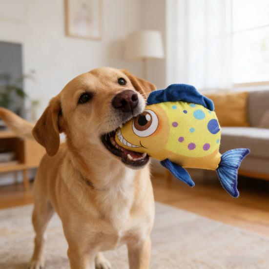 Yousheng Pet Toy Sound-Producing Interactive Dog Toy Fish Shape Bite-Resistant Soft Chew Toy Pet Play