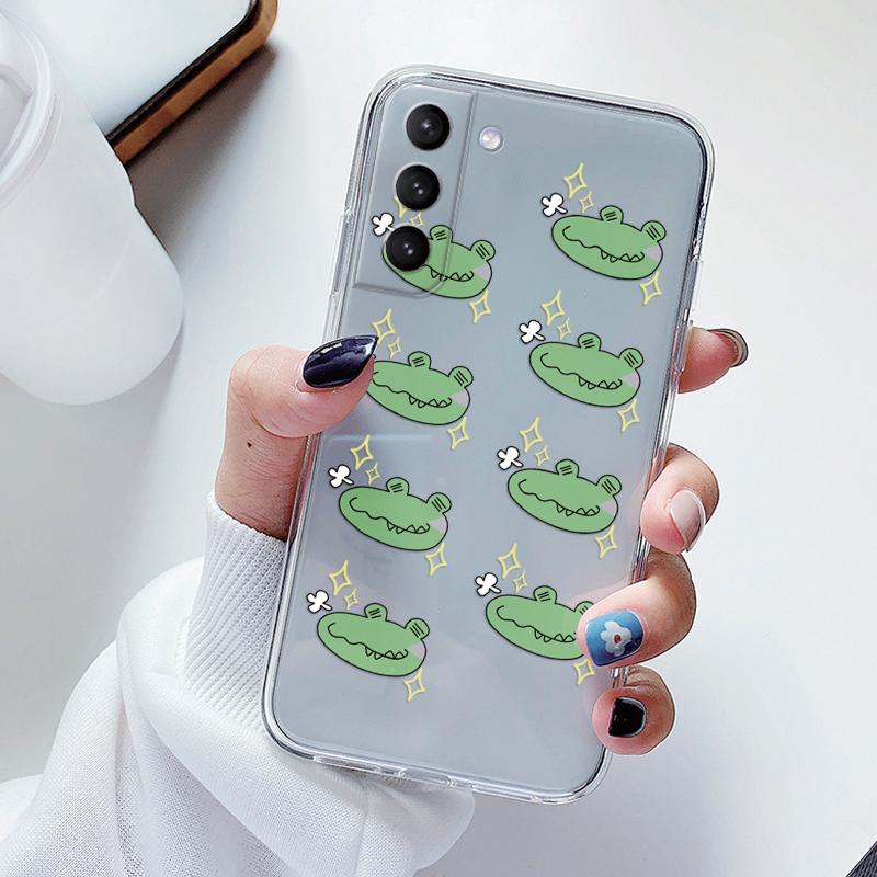 Transparent Case For Samsung Galaxy S23 S 23 Ultra S23 Plus Cover Cartoon Flowers Soft TPU Shockproof Funda For Samsung S24+ Bag