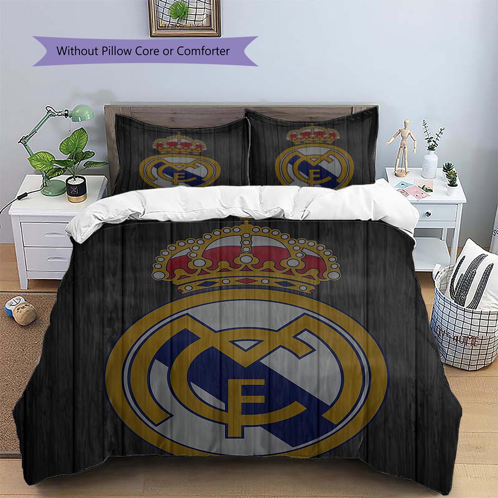 Madrid Pattern Bedding Home Decoration Birthday Gift (1 * duvet cover + 2 * pillowcase, without core)
