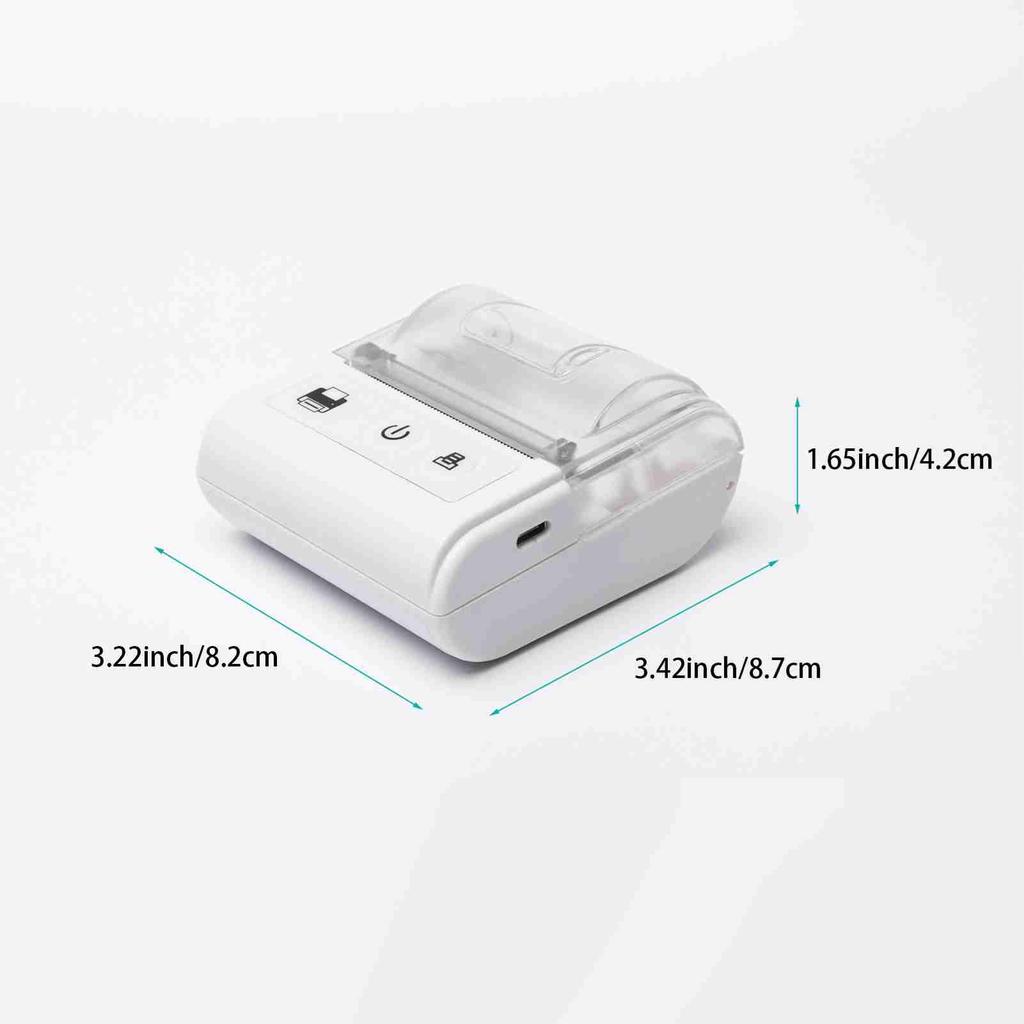 Tragbarer Mini-Thermo-Belegdrucker USB BT-Verbindung 2 Zoll 57mm Drahtlosdrucker Hohe Geschwindigkeit mit 1 Rolle Papier