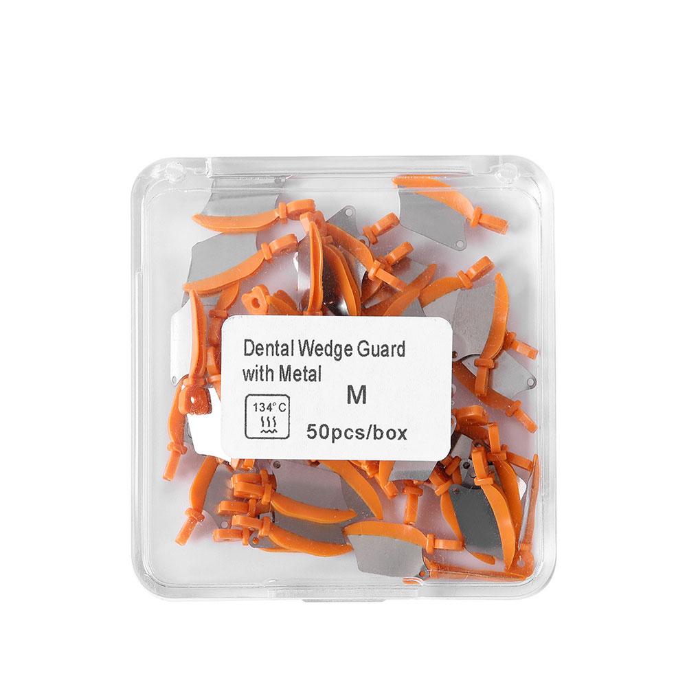 50Pcs/Box Dental Prime Teeth Interproximal Plastic Wedge Guard With Metal Protection Steel Matrix Dentist Equipment Tools