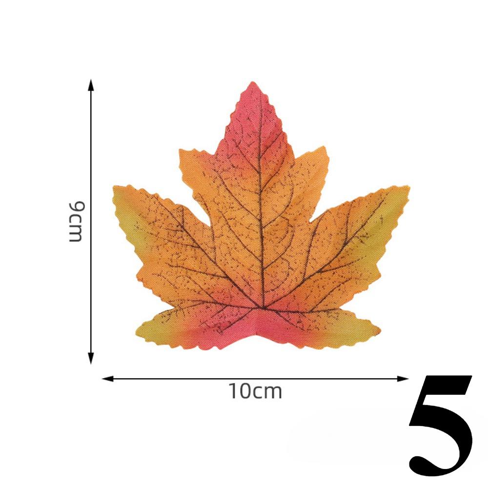 50Pcs Artificial Silk Maple Leaf Autumn Fake Leaves Garland Maple Leaves Vine Thanksgiving Halloween Wedding Party Decor