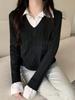 Women's Knitted Sweater Autumn Winter Shirt Collar Sweater Long Sleeved Top Fashion Clothing