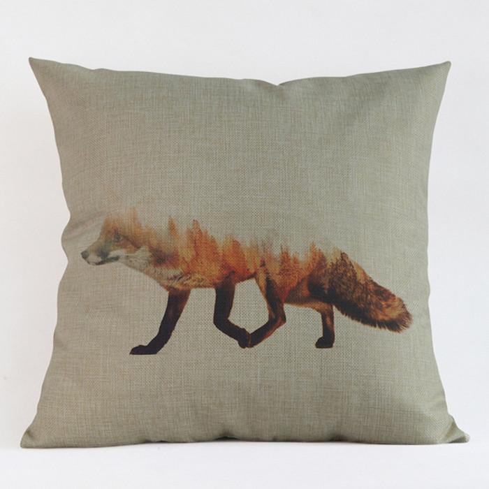 Animal Landscape Special Design Style Throw Pillow Case Rabbit Wolf Dog Elk Home Decor Living Room Sofa Cushion Cover Cojines