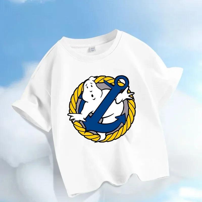 2026 Ghostbusters Daredevil Childrens Comic Game Cartoon Print Boys and Girls Sportswear Casual Shirts Summer Shirts