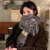 Classic reproduction black and white thousand bird grid imitation cashmere fringed scarf versatile for men and women thickened student thickened scarf