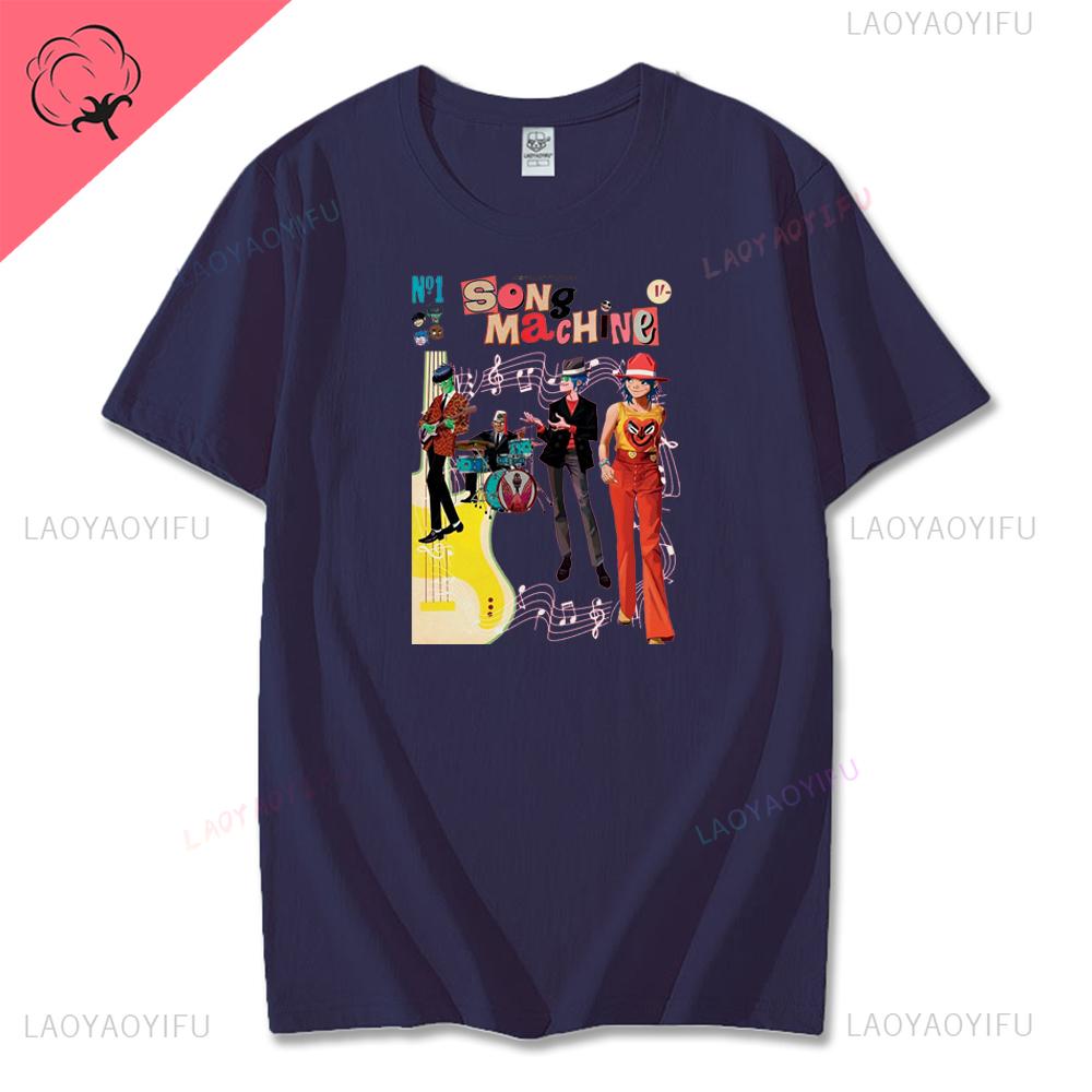 Vintage Music Band Gorillaz PUNK ROCK Printed T Shirt Men Women Summer 90s Oneck Cotton Short Sleeve Tshirts Y2K Clothing Tee