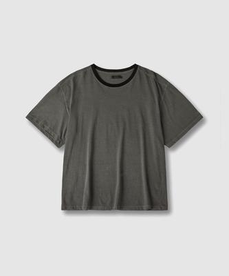 ASP Pigment Dyed Stripe Short Sleeve T-Shirt - Mid Grey