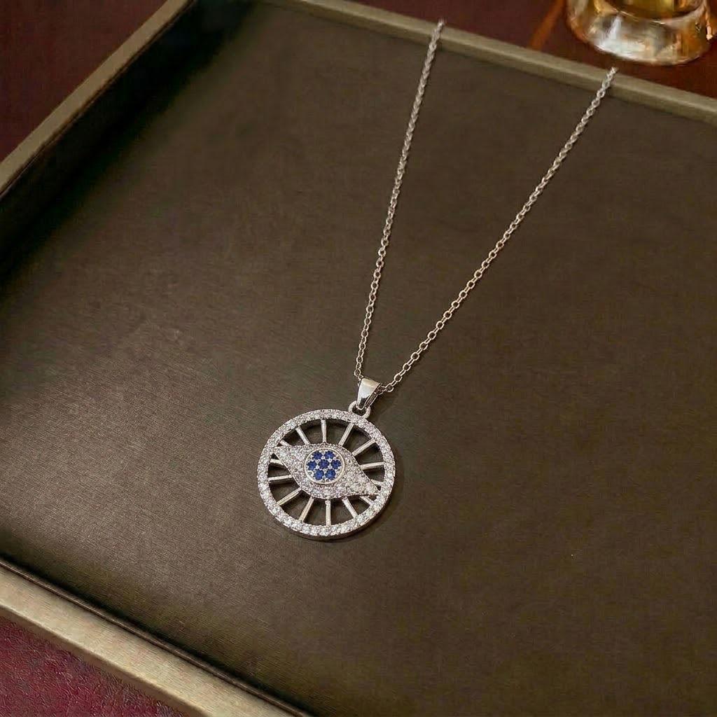 Women's Cross-Border Fashion Necklace with Colorful Zirconia Heart and Titanium Steel Clavicle Chain
