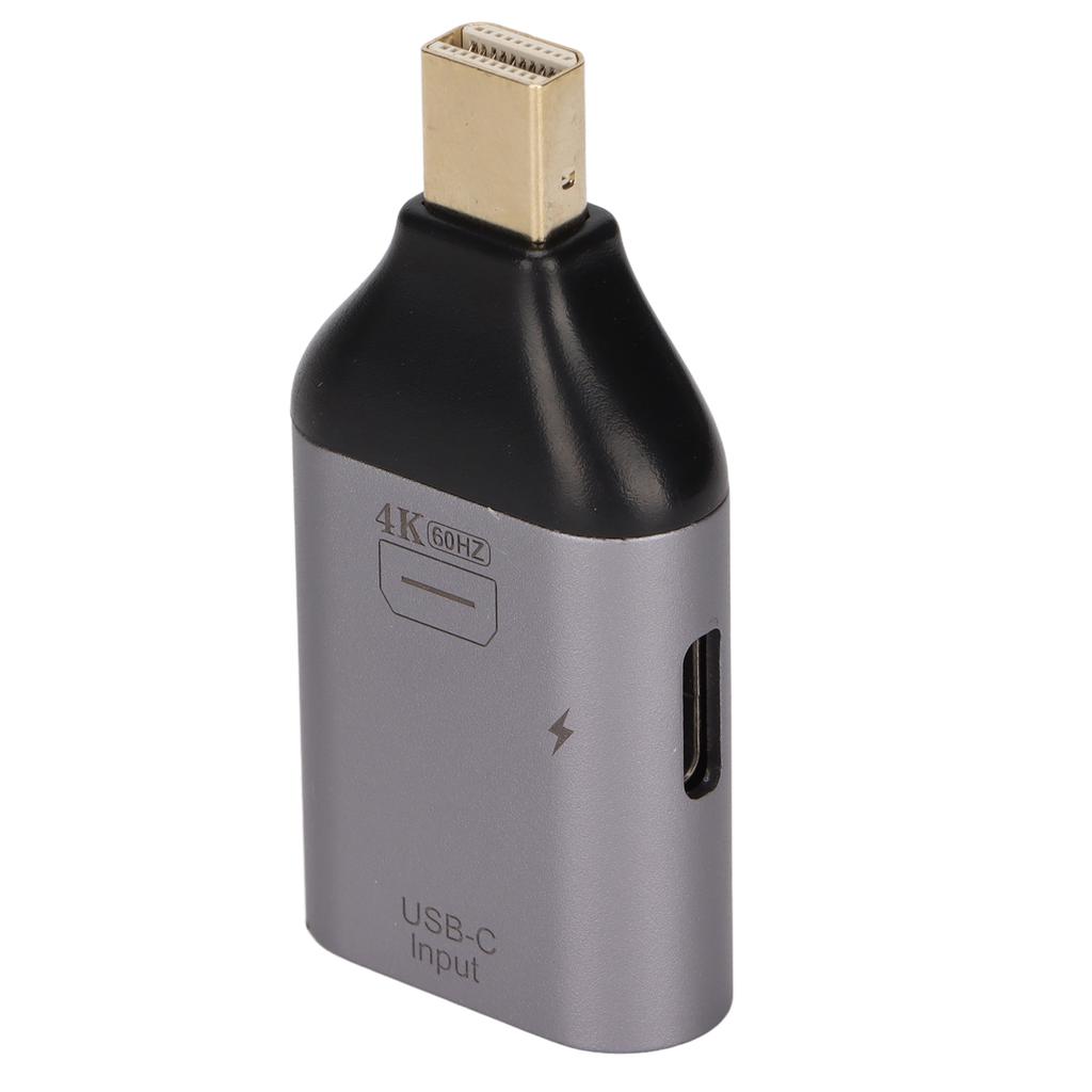 4K 60Hz USB C Buchse auf Mini Displayport Stecker Adapter Konverter und PD Power Adapter für Mobile