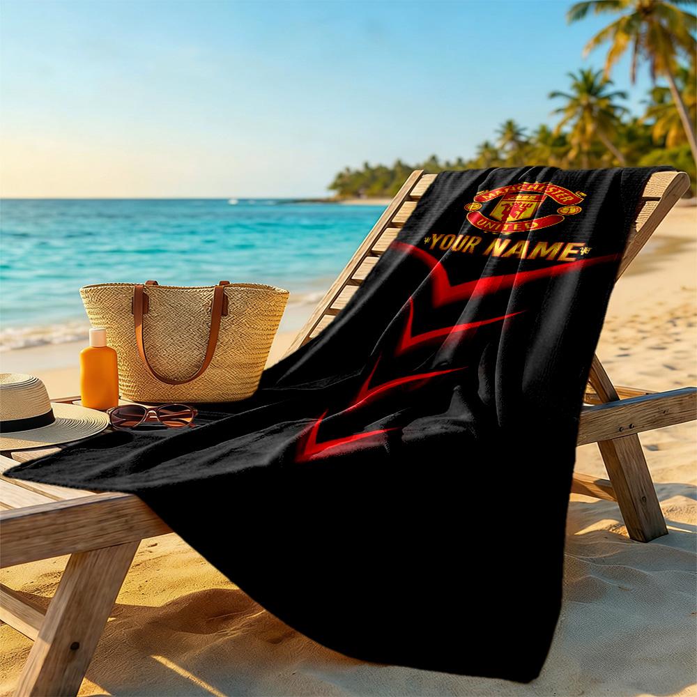 Manchester Customize Your Name Beach Towel Super Soft & Absorbent Portable for SwimmingBeachCamping Travel Beach AccessoriesGym