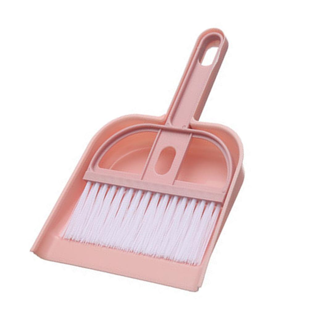 Plastic Mini Desktop Sweep Cleaning Brush Small Broom Dustpan Set Desktop Cleaning Set Nordic Pink