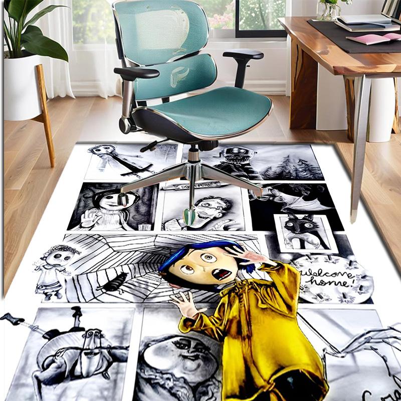 Coraline Pattern Rug, Indoor/Outdoor Mat, for Picnic, Gameroom, Bedroom, Office, Living Room, Home Decor Carpet, Birthday Gift
