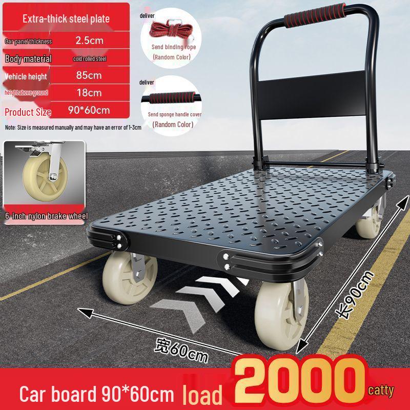 Foldable Steel Hand Truck: Portable Small Trolley for Transporting Goods