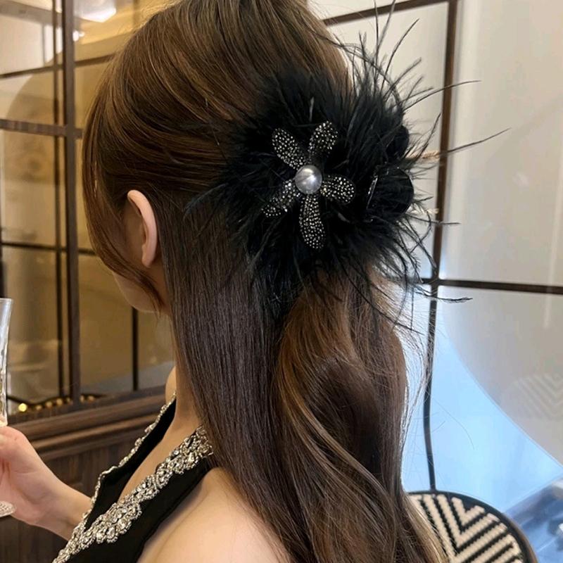 Elegante Prinzessin Feder Haarnadel für Frauen Haarspangen Kopfschmuck Lange Quasten Greifspange Weibliches Haarschmuck