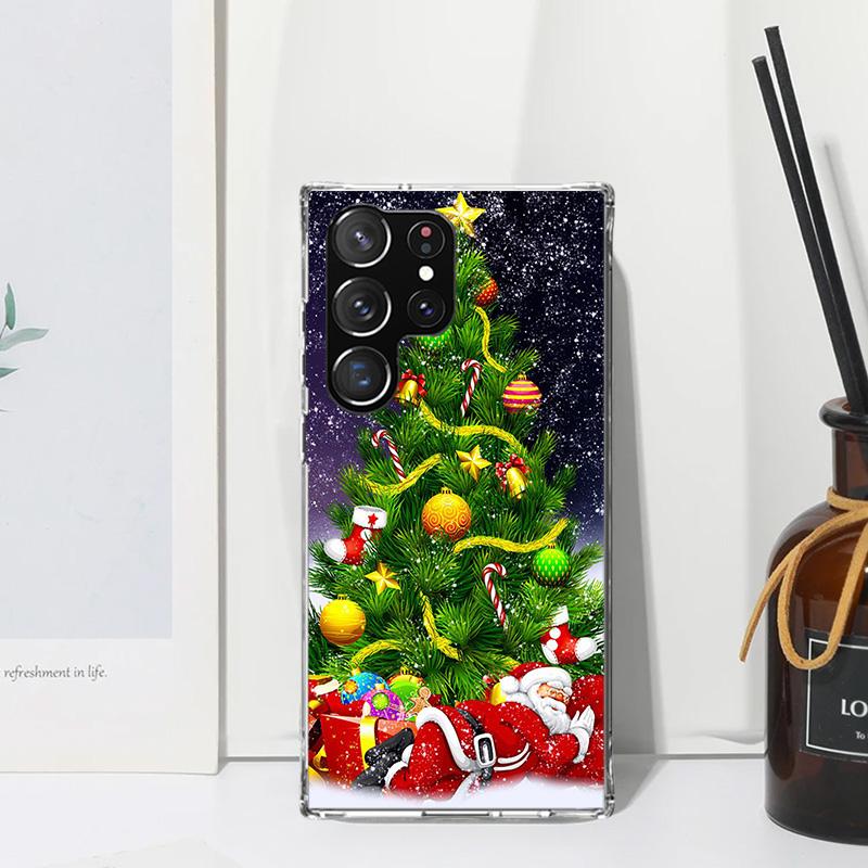 Christmas Santa Claus Present Phone Case For Samsung Galaxy S25 S24 S23 S22 Ultra S21 FE S20 Plus S10 + S10E Art Fundas Back Cov